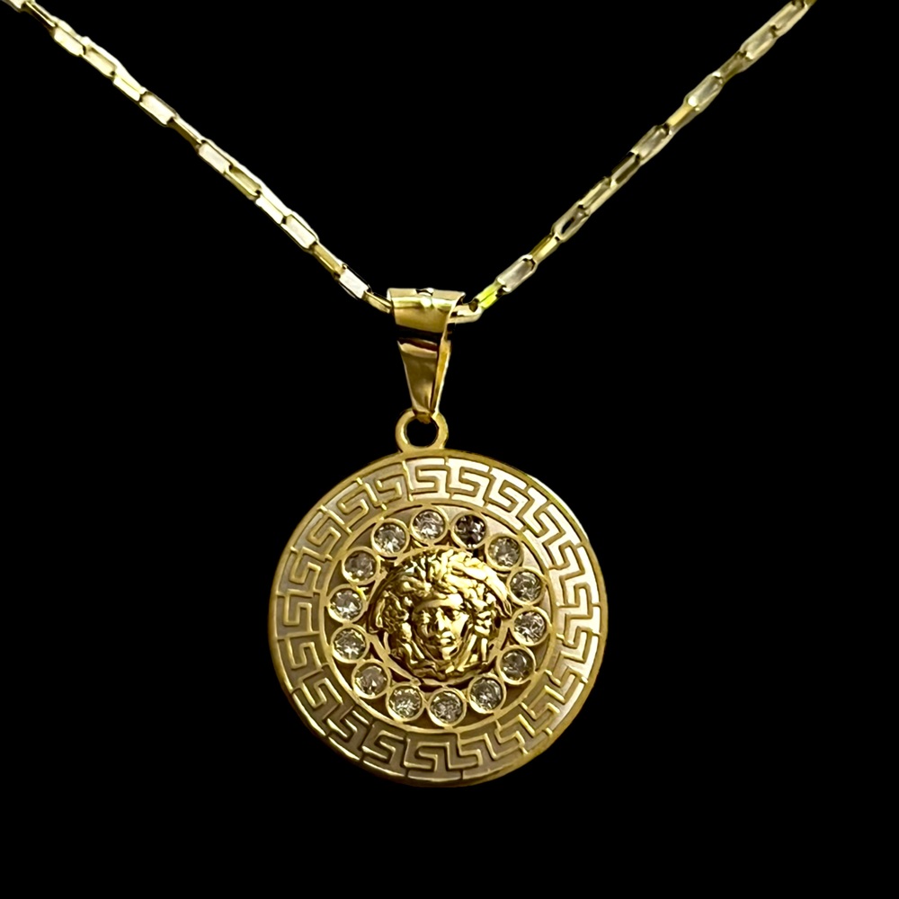 COPY - Necklace solid gold 10k Versace design with chain solid gold 10k